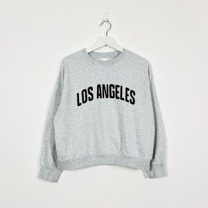 H&M Grey Crewneck Sweatshirt w/ Chenille Patch Lettering